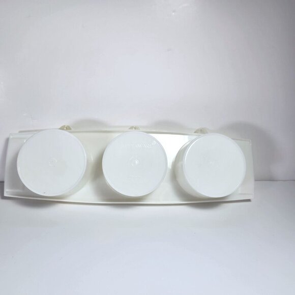 Tupperware Condiment Relish Caddy Container #732 White with Lids Vintage - Picture 6 of 8
